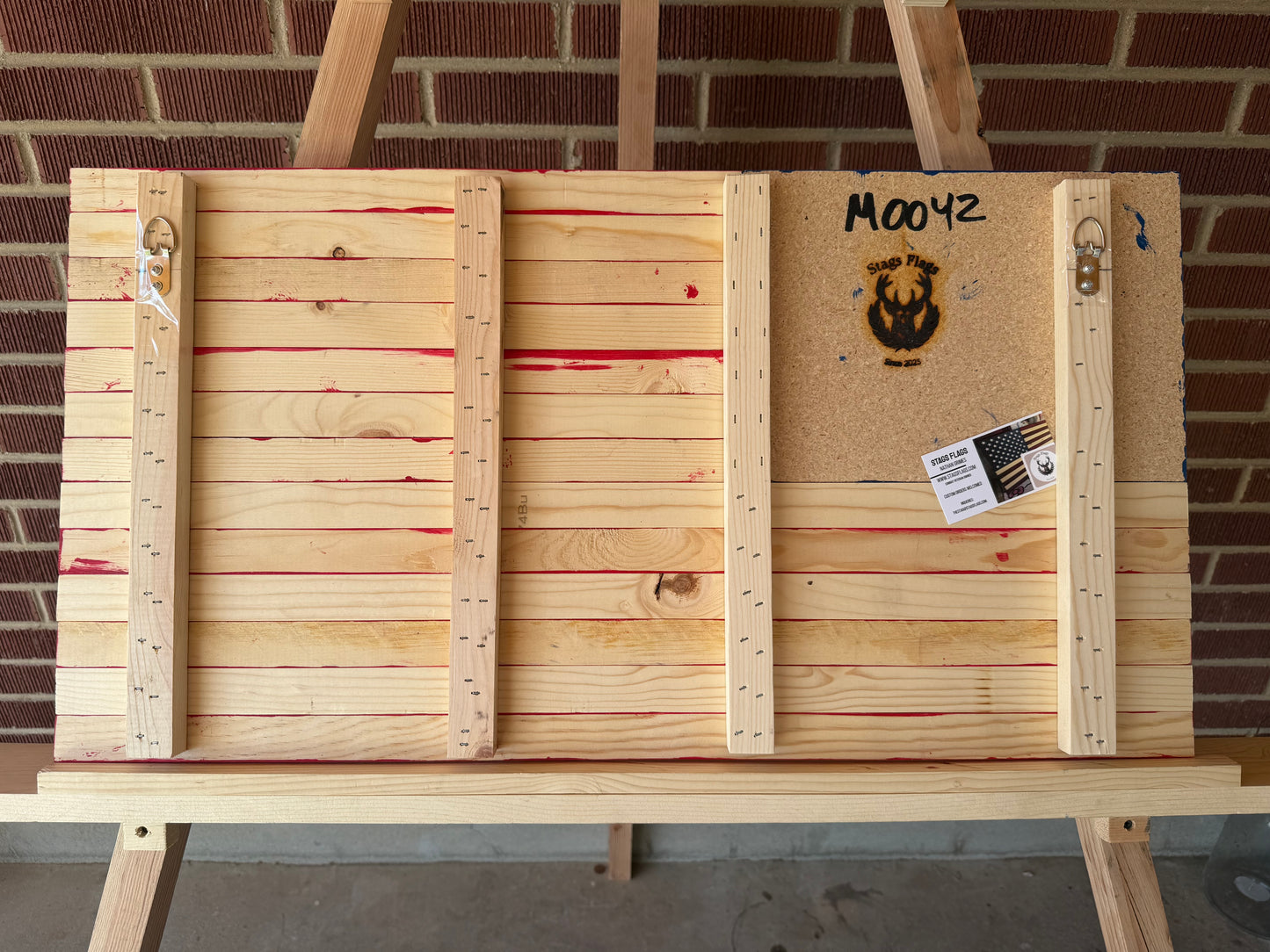 Handmade Wooden American Flag #M0042 | Medium Vibrant | Stags Flags