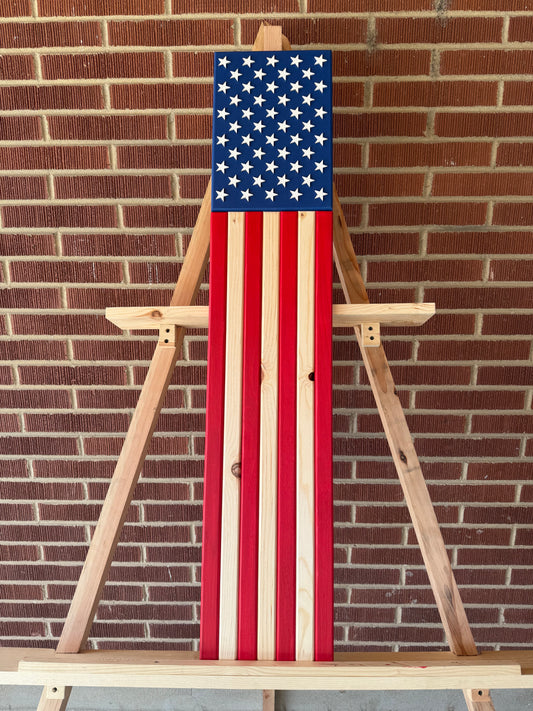 Medium Long Vibrant Red, white & Blue. Handcrafted American Flag. #ML0009 New