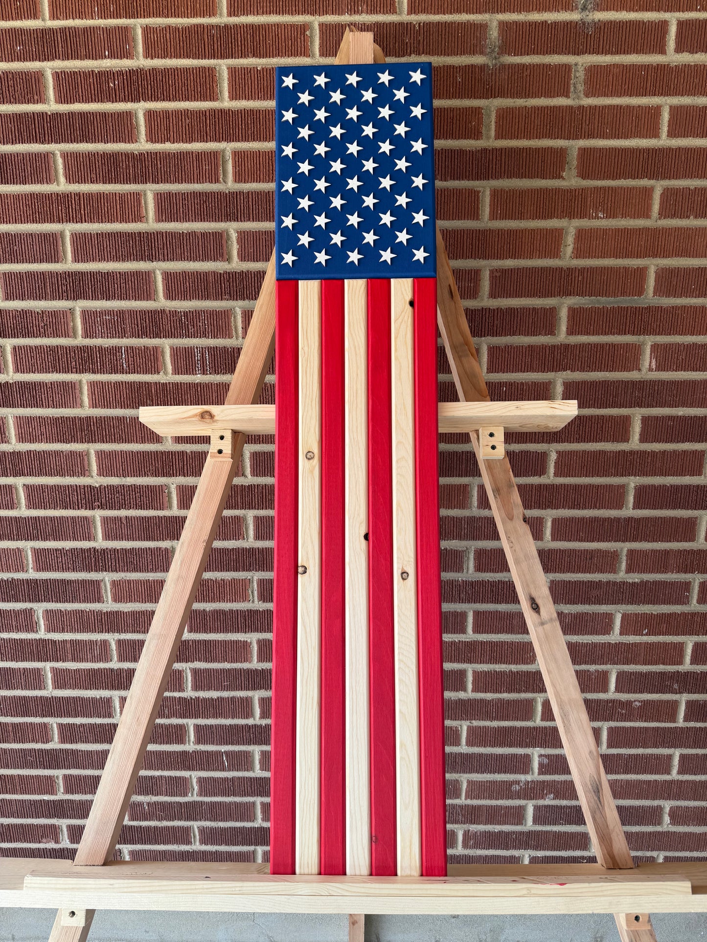 Handmade Wooden American Flag #ML0005 | Medium Long Vibrant | Stags Flags