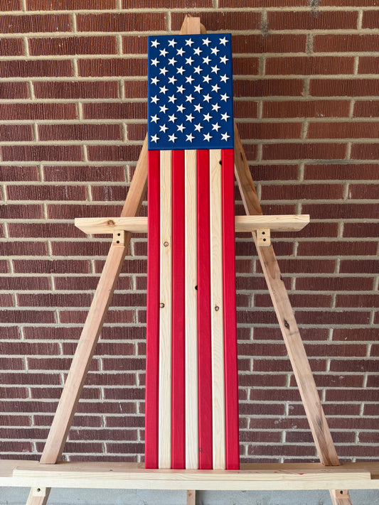 Medium Long Vibrant Red, white & Blue. Handcrafted American Flag. #ML0005 New