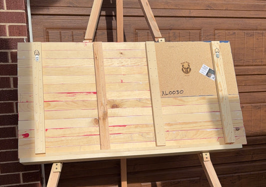 XL Outside/Inside Full-Stain Red, White & Blue. Handcrafted Wooden American Flag #XL0030