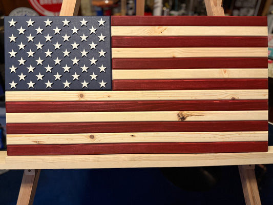 Medium Subtle Red, White & Blue, Handmade Flag #M0023. New