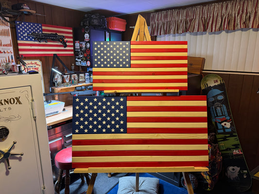 Vibrant Wooden American Flag | Medium & XL