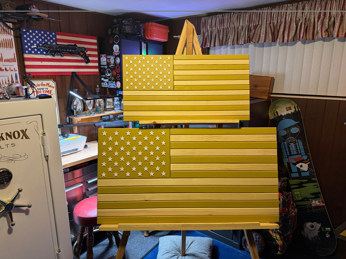 GWOT Wooden American Flag | Service Tribute Edition | Medium & XL